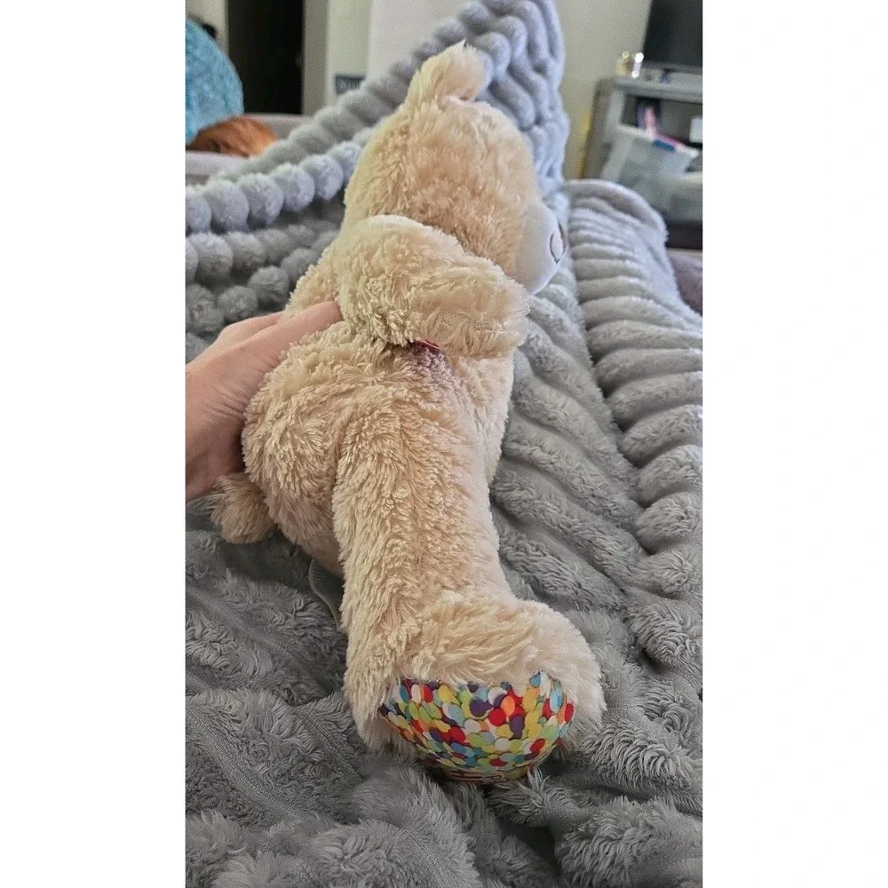 Build-A-Bear Workshop Birthday Treat Bear Tan Plush Confetti Feet Happy Birthday